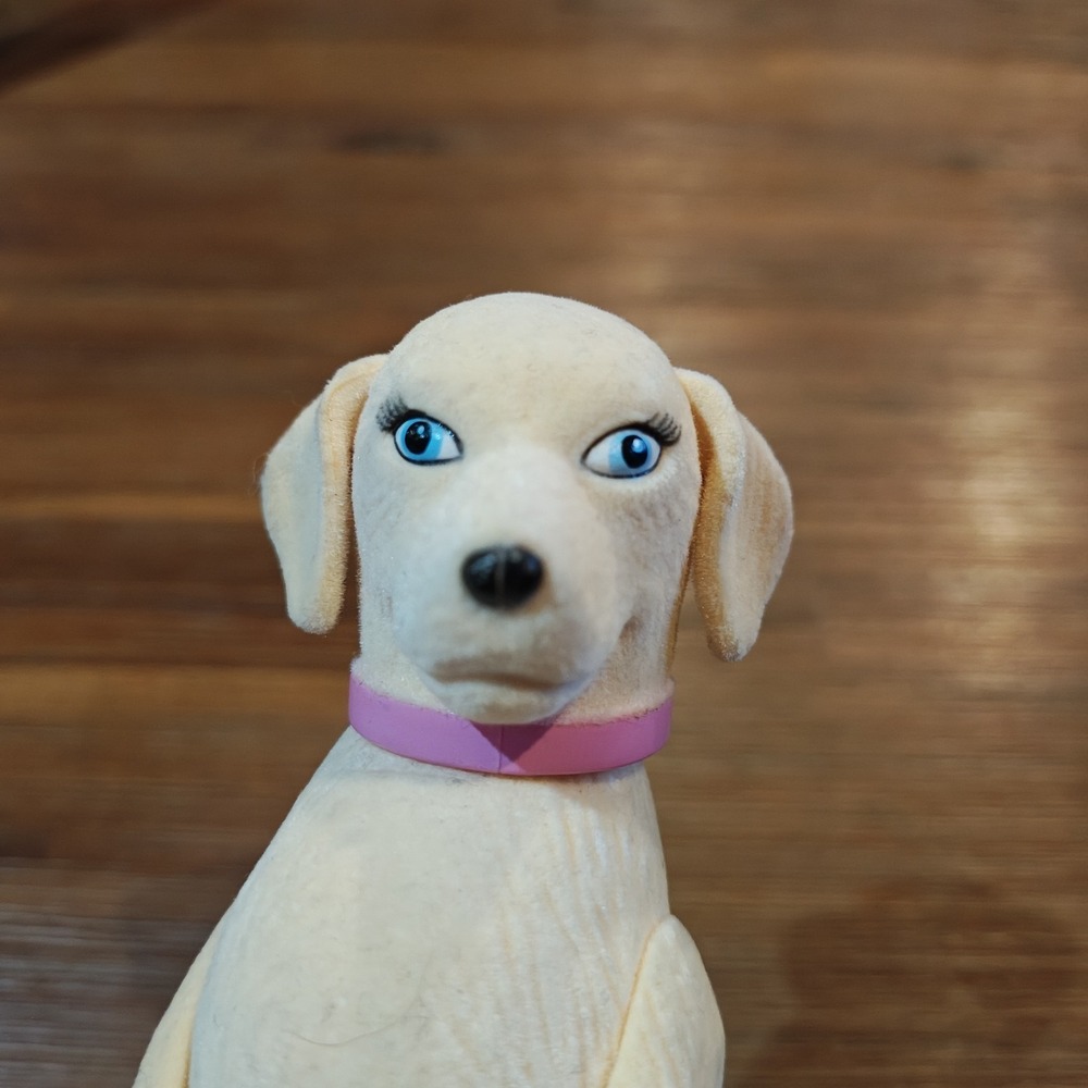 Barbie Doll 2008 Pet Shop Mom‎ Dog Taffy Luv BOBBLE HEAD Lab Labrador 5" Jointed